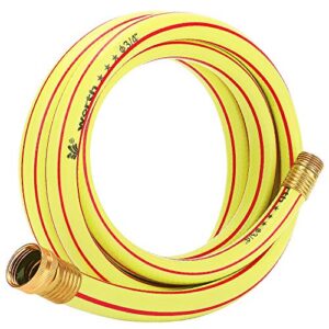 solution4patio homes garden 10 ft. short hose 3/4 inch yellow lead-in hose male/female commercial brass coupling fittings for water softener, dehumidifier, vehicle water filter 5 years warranty