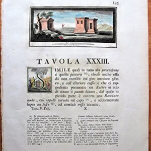 Antique Copperplate Engravings: Tavola XXIII with Tailpiece on Reverse