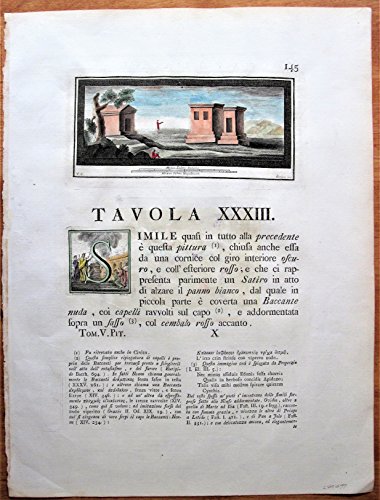 Antique Copperplate Engravings: Tavola XXIII with Tailpiece on Reverse