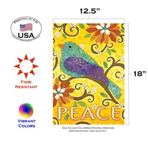 Toland Home Garden 1110071 Bird Of Peace Bird Flag 12x18 Inch Double Sided Bird Garden Flag for Outdoor House Flag Yard Decoration