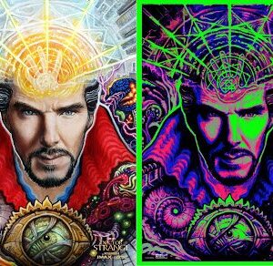 MARVEL'S DOCTOR STRANGE Set of 2 - Original Promo Movie Posters 9.5"x13" IMAX AMC Benedict Cumberbatch Blacklight