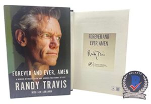 randy travis signed forever and ever, amen hc 1st edition book beckett coa