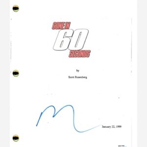 Nicolas Cage Signed Autographed Gone in 60 Seconds Script Screenplay ACOA COA