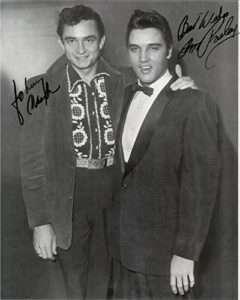 johnny cash & elvis presley reprint signed 8×10 photo rp