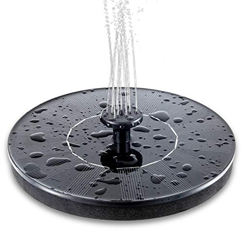 Mademax Solar Bird Bath Fountain Pump, Upgrade 1.4W Solar Fountain with 4 Nozzle, Free Standing Floating Solar Powered Water Fountain Pump for Bird Bath, Garden, Pond, Pool, Outdoor