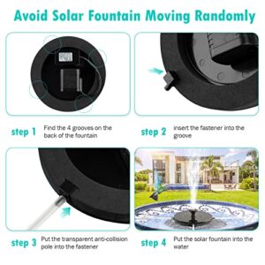 Mademax Solar Bird Bath Fountain Pump, Upgrade 1.4W Solar Fountain with 4 Nozzle, Free Standing Floating Solar Powered Water Fountain Pump for Bird Bath, Garden, Pond, Pool, Outdoor