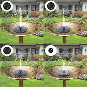 Mademax Solar Bird Bath Fountain Pump, Upgrade 1.4W Solar Fountain with 4 Nozzle, Free Standing Floating Solar Powered Water Fountain Pump for Bird Bath, Garden, Pond, Pool, Outdoor