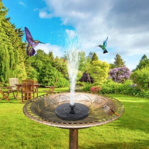 Mademax Solar Bird Bath Fountain Pump, Upgrade 1.4W Solar Fountain with 4 Nozzle, Free Standing Floating Solar Powered Water Fountain Pump for Bird Bath, Garden, Pond, Pool, Outdoor