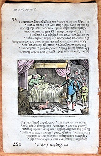 Antique Copperplate Miniature Engraving: BL157 from Ouderdom, Buyten Leven, en Hof Gedachten