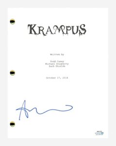 alison tolman signed autographed krampus movie script screenplay horror acoa coa
