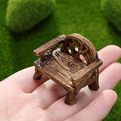 12 Pieces Fairy Garden Furniture Ornaments Miniature Table and Chairs Set Fairy Village Micro Resin Bench Chair for Dollhouse Accessories Home Micro Landscape Decoration (Cute Style)