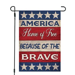 crowned beauty 4th of july patrioctic free garden flag 12×18 inch double sided memorial day blue star red independence day outside yard party decoration