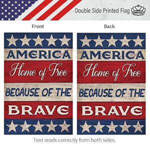 CROWNED BEAUTY 4th of July Patrioctic Free Garden Flag 12x18 Inch Double Sided Memorial Day Blue Star Red Independence Day Outside Yard Party Decoration