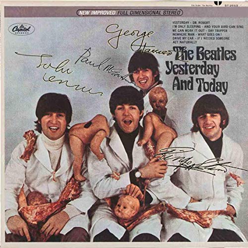 The Beatles early band signed reprint 12x12 famous Butcher Cover photo John Lennon RP