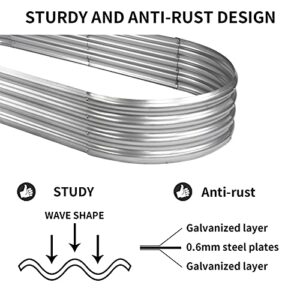 Metal Raised Garden Bed 7×3ft Galvanized Planter Box for Vegetables, Flowers, Herbs, and Succulents, 2 Sets