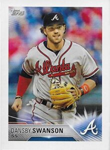 2018 topps mlb baseball sticker collection #167 dansby swanson atlanta braves paper thin 2 by 3 inch stickers for album