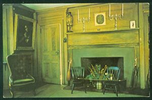 the old manse little parlor concord massachusetts revolutionary war georgian home vintage postcard