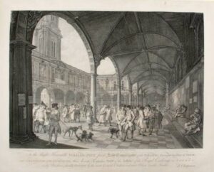 [pair of prints] to the right honorable william pitt … this accurate perspective view of the outside […. this accurate perspective view of inside] of the royal exchange, in london, is … dedicated, by … j. chapman