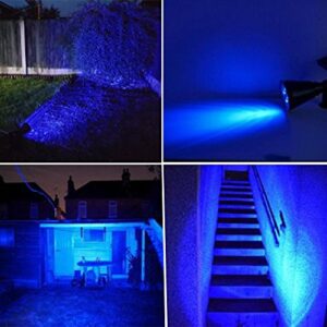 T-SUN Blue Solar Spotlights, 4 LED Solar Landscape Spot Lights Outdoor Waterproof, Adjustable Auto ON/Off Solar Wall Lights Garden Pond Lights for Trees, Patio, Yard, Driveway, Pool Area(Blue-4 Pack)