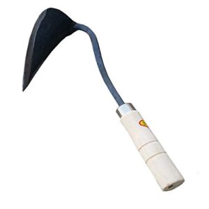hanshin premium forged gardening hand plow hoe, korean daejanggan style ho-mi(weeding sickle) for ez digger tools, 1 pack