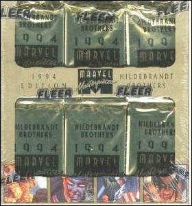 1994 fleer marvel masterpieces 36ct jumbo box look for holofoil insert cards