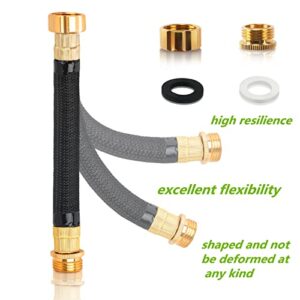 persevere 2 PCS 0.8ft Garden Hose Extension Flexible Water Hose Adapter Short Connector Hose with Integrated Spiral Tube for Hose Reel/RV/Dehumidifier