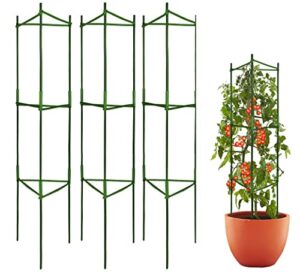 3 packs tomato cages,plant cages up to 48inch garden tomato stakes,multi-functional garden trellis assembled garden stakes climbing plant support for climbing plants,vegetables, flowers,fruits,vine
