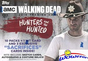 2018 topps the walking dead the hunters and the hunted exclusive factory sealed retail box with one hit! look for new autograph signers, sketch cards, relic cards & costume pieces! wowzzer!