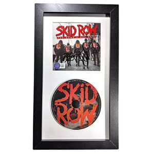skid row band signed the gangs all here cd cover framed matted wall display beckett autographed compact disc