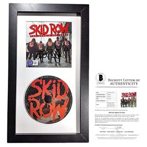 Skid Row Band Signed The Gangs All Here CD Cover Framed Matted Wall Display Beckett Autographed Compact Disc