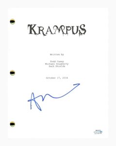 alison tolman signed autographed krampus movie script screenplay horror acoa coa