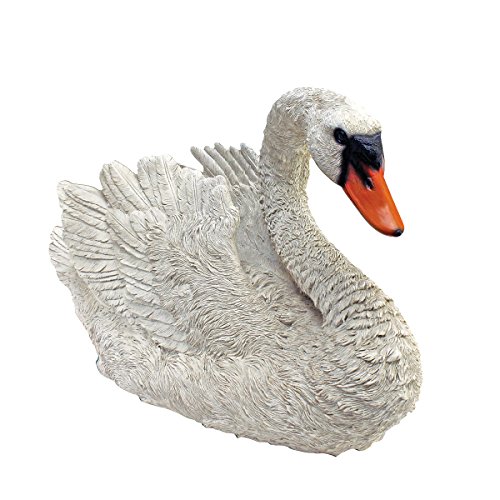 Design Toscano QM21389 White Swan Garden Bird Statue, 18 Inch, Full Color