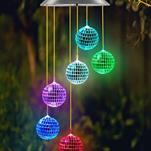 Gifts for Women, Kwaiffeo Solar Disco Ball for Garden Patio Outdoor Decor, Lovely Color Changing Solar Garden Lights, Birthday Gifts for Women, Gifts for Mom Grandma Teacher