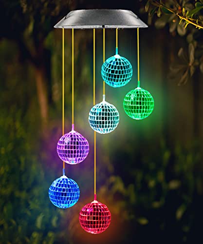 Gifts for Women, Kwaiffeo Solar Disco Ball for Garden Patio Outdoor Decor, Lovely Color Changing Solar Garden Lights, Birthday Gifts for Women, Gifts for Mom Grandma Teacher