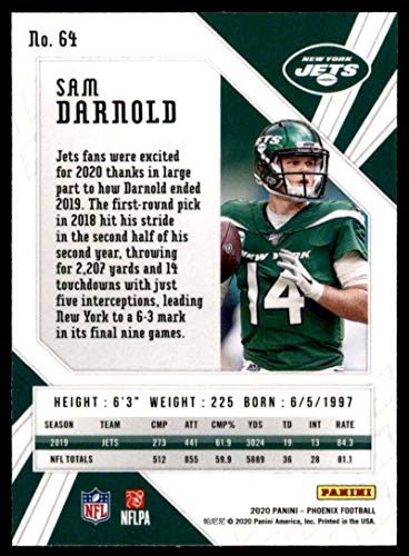 2020 Panini Phoenix Fire Burst #64 Sam Darnold New York Jets (Silver Prizm Refractor) NFL Football Card NM-MT