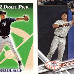 Derek Jeter and Aaron Judge New York Yankees Rookie Card Lot of 2-1993 Topps Derek Jeter Rookie Card and 2017 Topps Aaron Judge Rookie Card