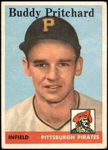 1958 topps # 151 buddy pritchard pittsburgh pirates (baseball card) vg+ pirates