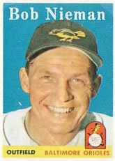 1958 Topps Regular (Baseball) Card# 165 Bob Nieman of the Baltimore Orioles ExMt Condition