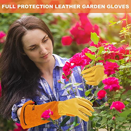 SLARMOR Long Gardening-Gloves Women/Men-Thorn proof Rose Pruning Heavy Duty Gauntlet-L