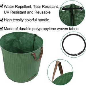 72 Gallons Garden Bag Collapsible Reuseable Heavy Duty Garden Waste Bags for Lawn Yard Leaf Trash Debris Garden bags with Gardening Gloves(3-Pack)