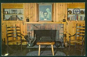 lincoln room carl sandburg prairie years home vintage postcard