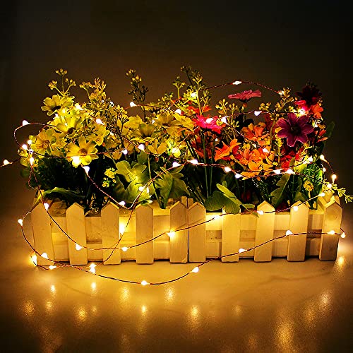SOARRUCY Solar Powered String Lights - Christmas Garden Party Decorations,10 Strands 200 LEDs Solar Fairy Lights Waterproof Copper Wire Solar Lights for Outdoor, Garden, Christmas Tree Halloween Home