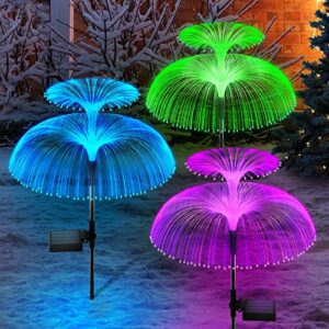 coxseni solar flower lights outdoor decorations waterproof, solar yard lights 7 color changing, solar garden lights outside decor for pathway patio backyard lawn holiday decorative, 3 pcs
