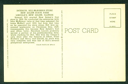 Hill McNamar Country Store Interior View New Salem State Park Postoffice Abraham Lincoln Postcard