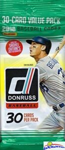 2018 donruss baseball factory sealed jumbo fat pack with 30 cards including exclusive retro 1984 holo blue parallel! look for autographs of shohei ohtani, aaron judge, derek jeter & more! wowzzer!