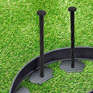 SINJEUN 100 Pack 8 Inch Black Plastic Edging Nail, Spiral Nylon Landscape Anchoring Spikes, Garden Landscape Edging Stakes for Paver Edging, Weed Barrier, Artificial Turf and More