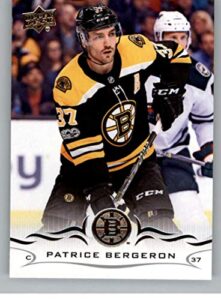 2018-19 upper deck hockey card #19 patrice bergeron boston bruins official ud trading card