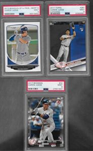 aaron judge bowman & topps 3 card rookie lot graded psa 9 mint yankees superstar mvp homerun champ