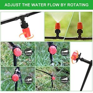 Garden Irrigation System 168 Pcs+50ft/15m Drip Irrigation Kit with Adjustable Nozzles Drippers Distribution Tubing Hose Saving Water Automatic Irrigation Set for Garden Greenhouse Patio Lawn