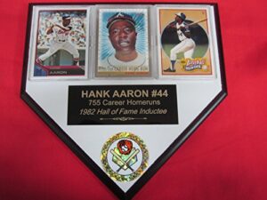 hank aaron braves 3 card collector home plate plaque to amazon!